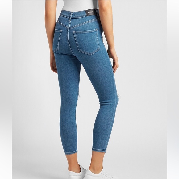 Express Cropped Skinny Super High Rise Jeans Size 2R - Picture 5 of 10